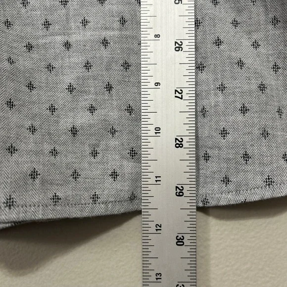 ROWM Mens Shirt XL Grey Button Down Herringbone Geometric Preppy Academia Office - Picture 7 of 10
